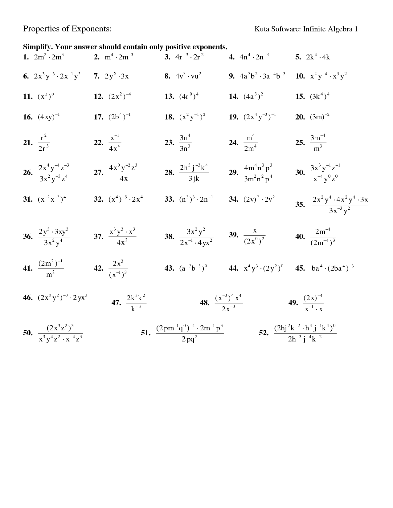 16 Infinite Algebra 1 Worksheets Worksheeto