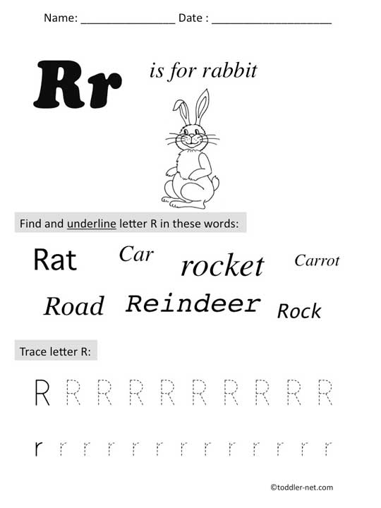 16 Letter R Recognition Worksheets Worksheeto