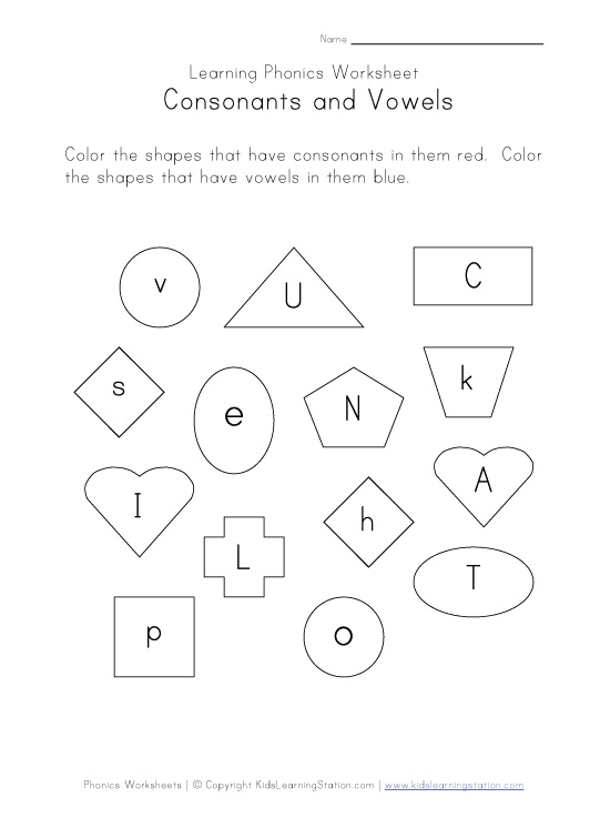 Vowels and Consonants Worksheets