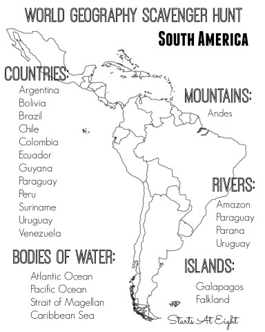 World Geography Scavenger Hunt Printables