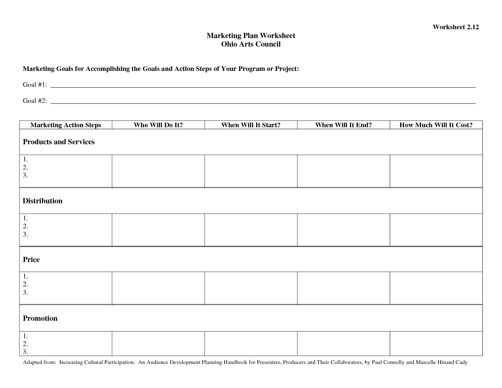 Action Steps Goal Planning Worksheets