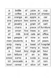 Count and Non Count Nouns Worksheets