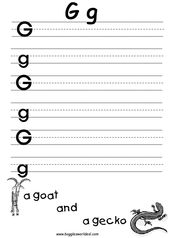 Letter G Worksheets Kindergarten