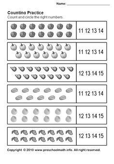 Preschool Counting Worksheets 1 20