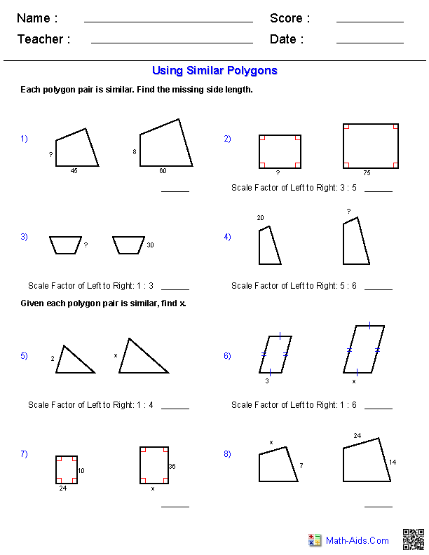 9 Similar Polygons Worksheet And Answers Worksheeto