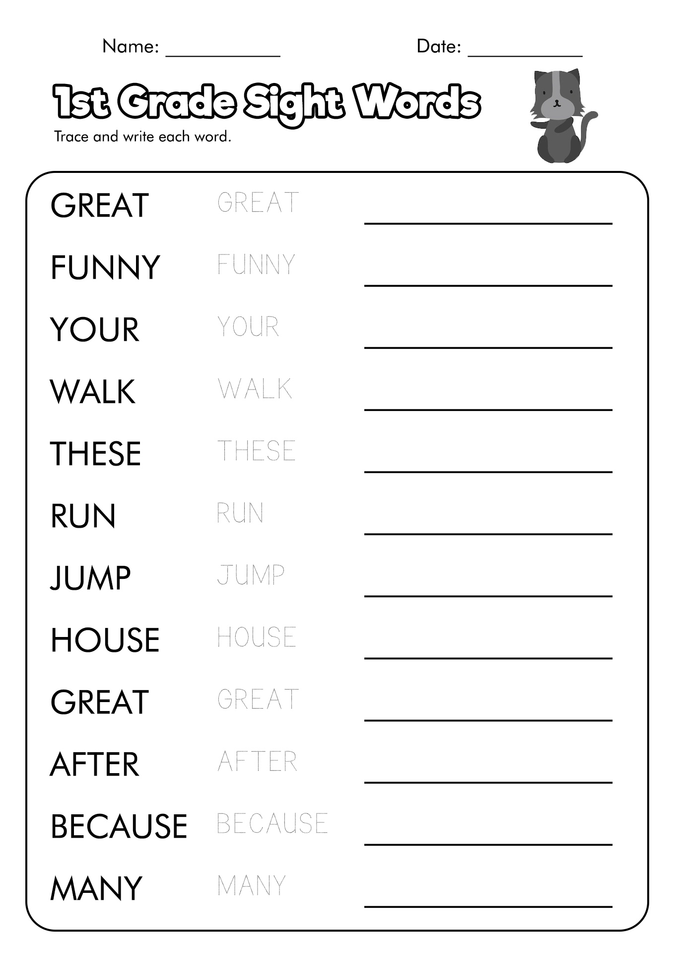 13 First Grade Handwriting Practice Worksheets Free PDF At Worksheeto