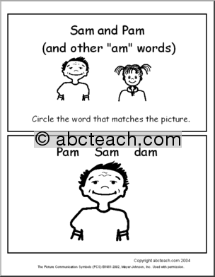 AM Word Family Worksheets