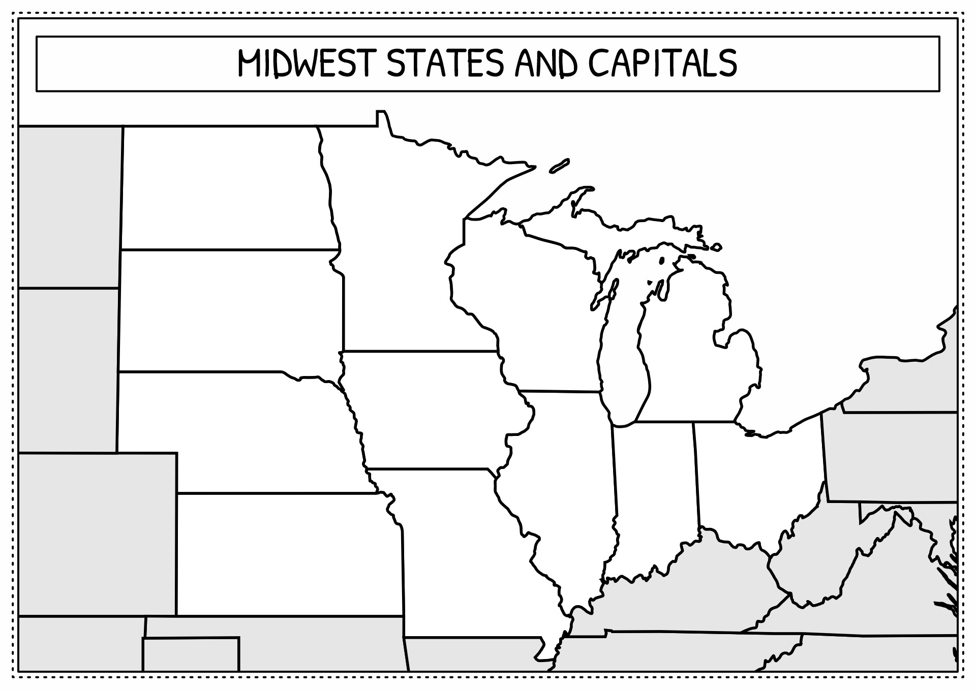 Blank Midwest Region Map 546000 