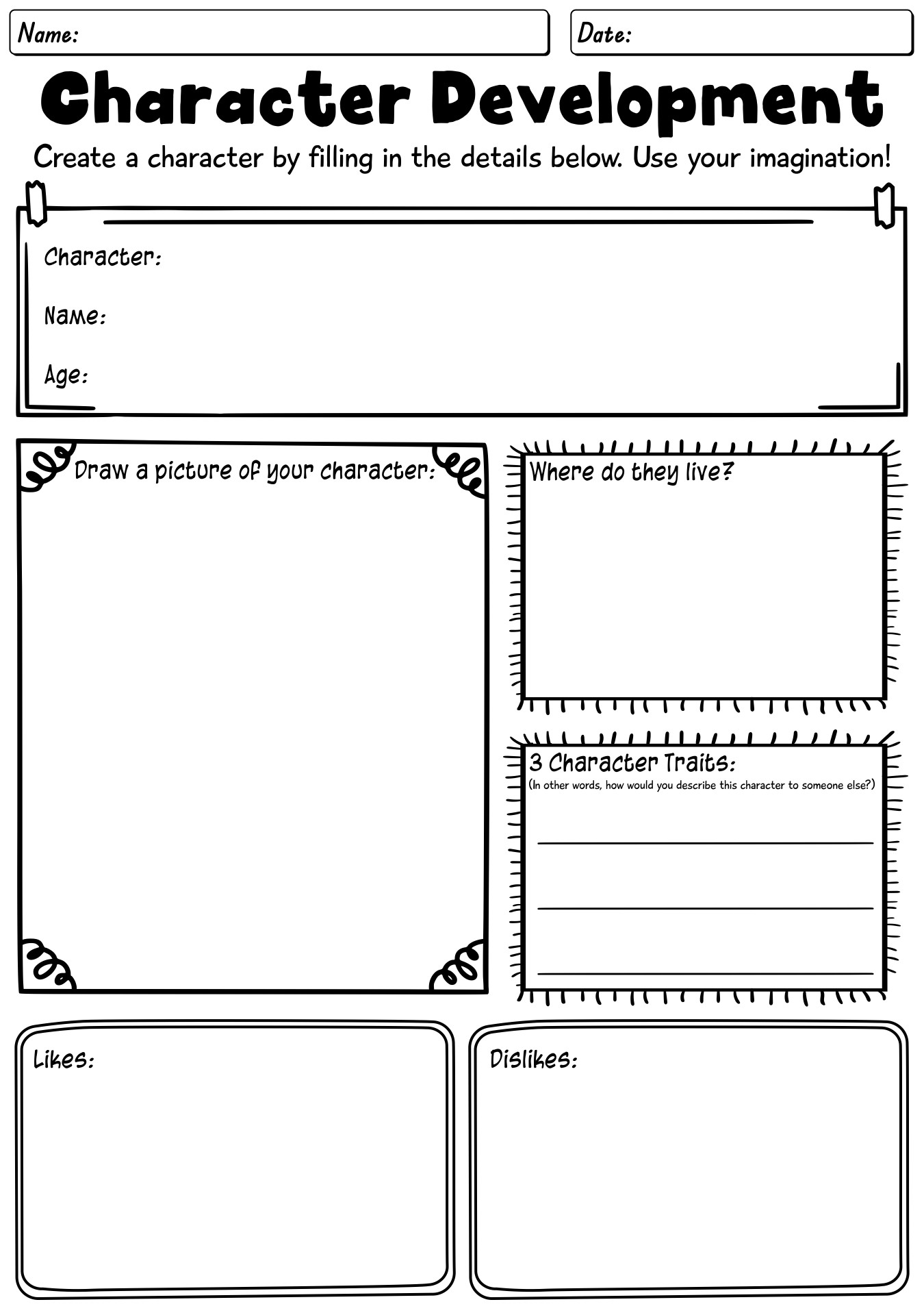 Character Development Worksheet