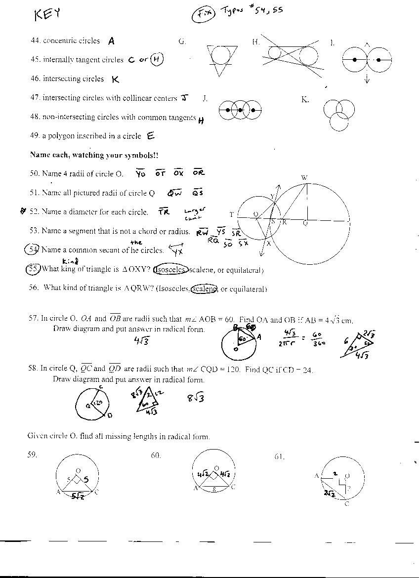 11 Geometry Circle Vocabulary Worksheet Worksheeto