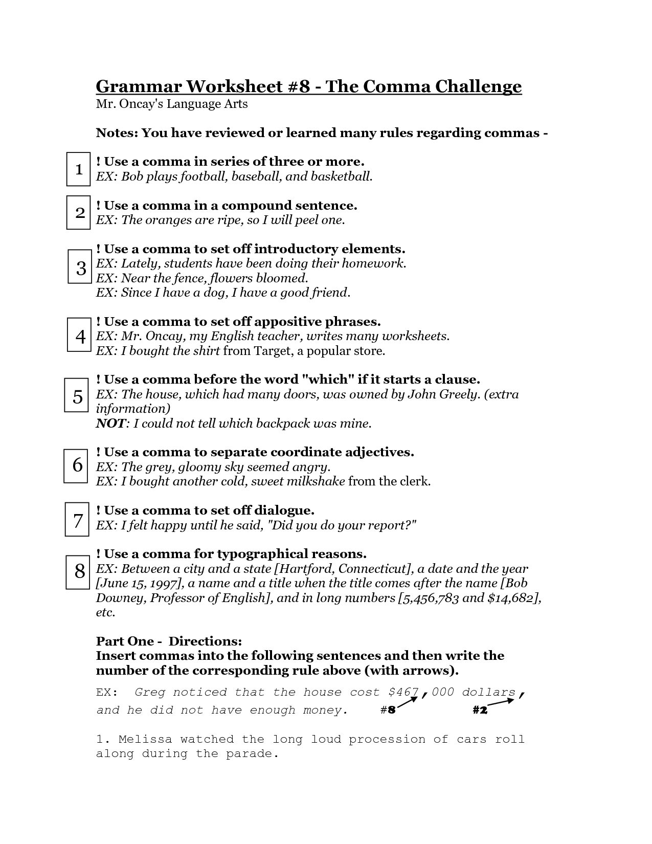 17 Series Comma Worksheets Worksheeto