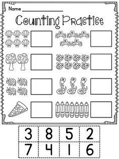 Cut and Paste Counting Worksheets