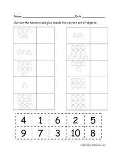 Cut and Paste Numbers 1 6 Worksheet