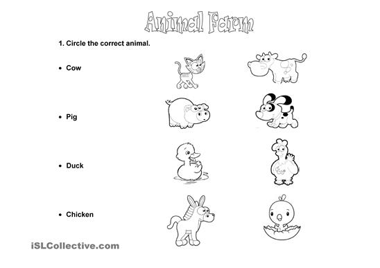 Farm Animals Activity Worksheets