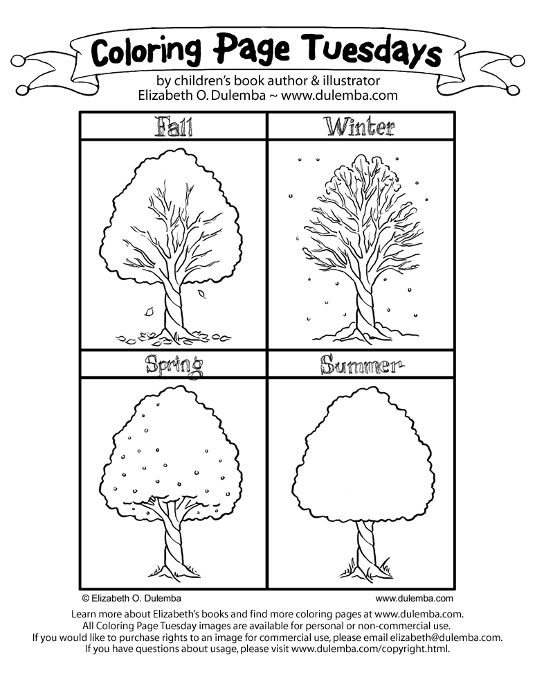 Four Seasons Tree Coloring Page