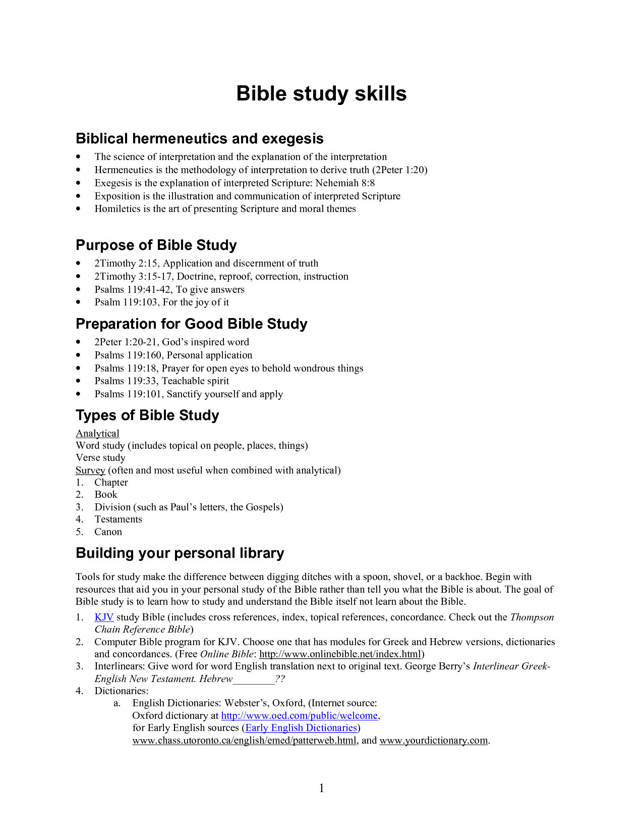 Free Printable Bible Study Lessons