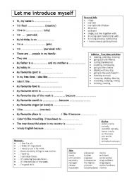 Getting to Know You Worksheet for Adults Printable