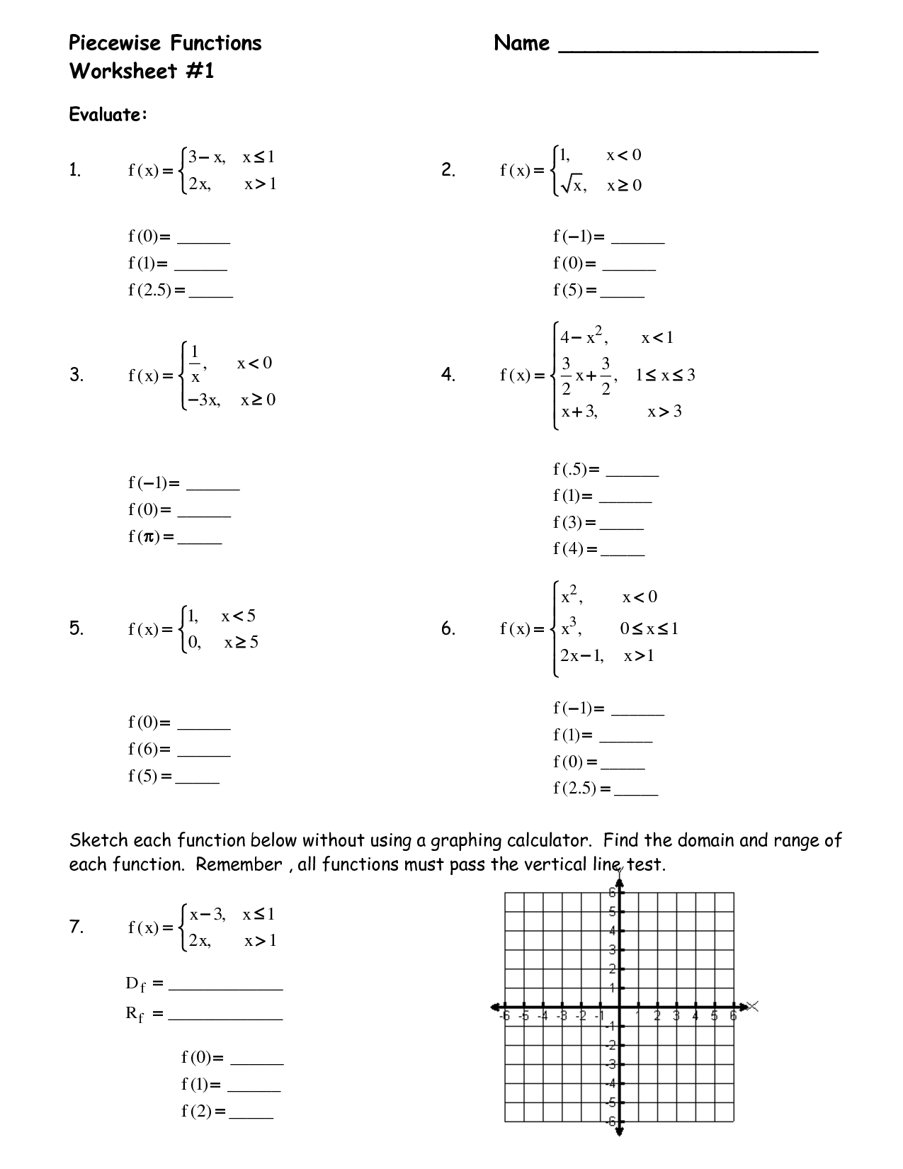 10 Algebra 2 Piecewise Function Worksheets / worksheeto com