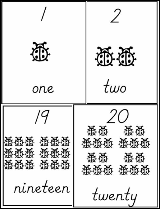 Kindergarten Cut and Paste Numbers to 20