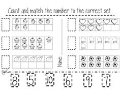 Matching Numbers and Objects Worksheet