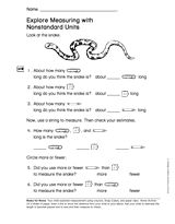 Measurement Non-Standard Units Worksheets