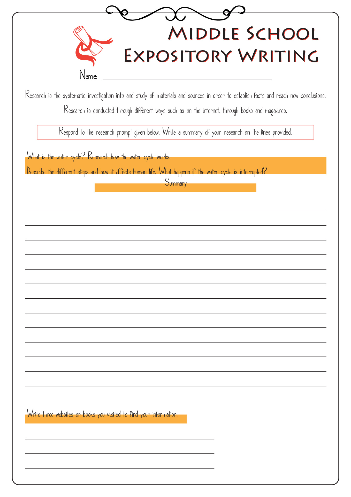 expository essay writing prompts for middle school