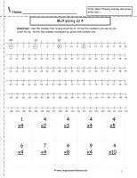 Number Line Multiplication Worksheets