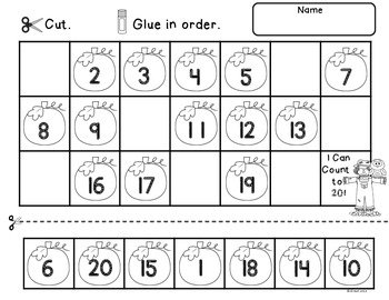 Ordering Numbers to 20 Worksheets