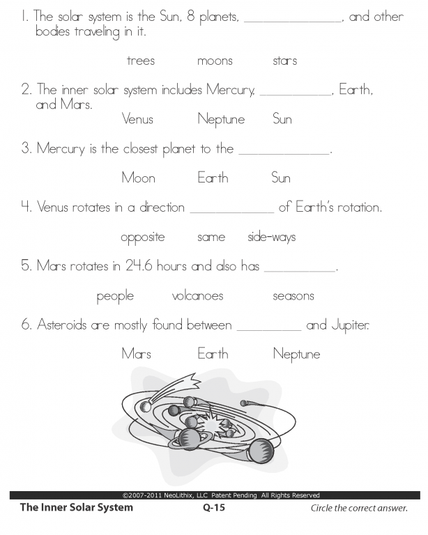 6th Grade Science Worksheets Solar System