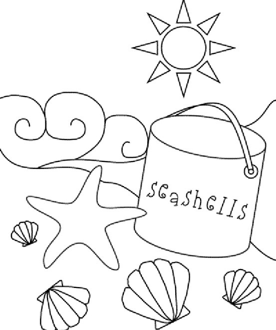 Beach Sea Shell Coloring Page