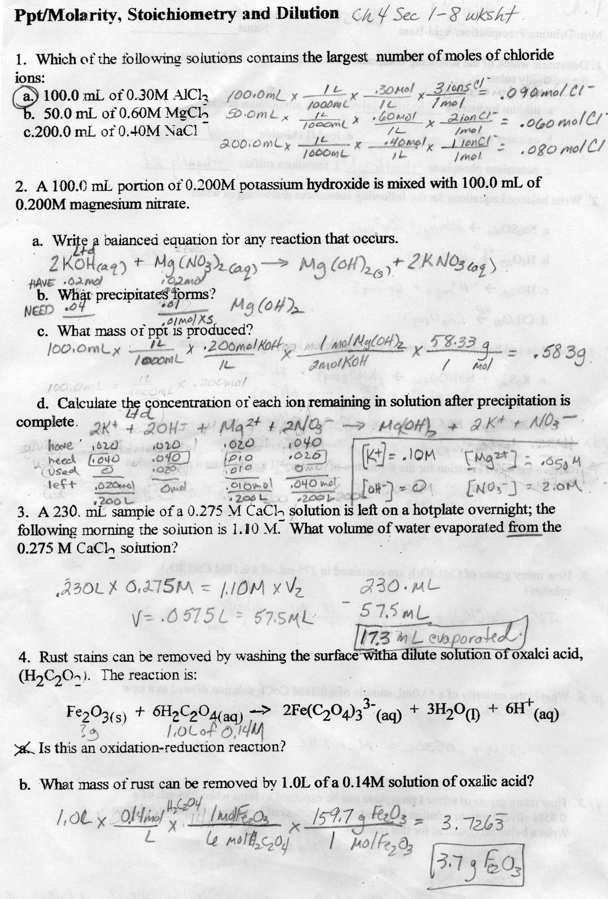 Chapter 8 Practice Worksheet 1 Answer Key