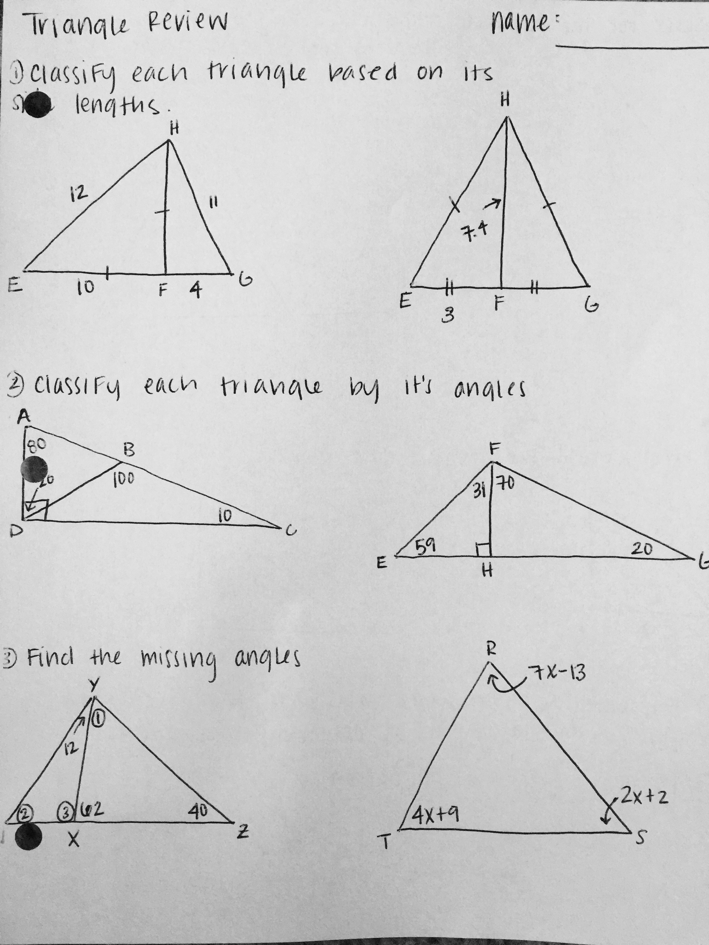 Congruent Triangles Worksheet Answers