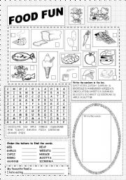 Food Fun Activity Worksheets