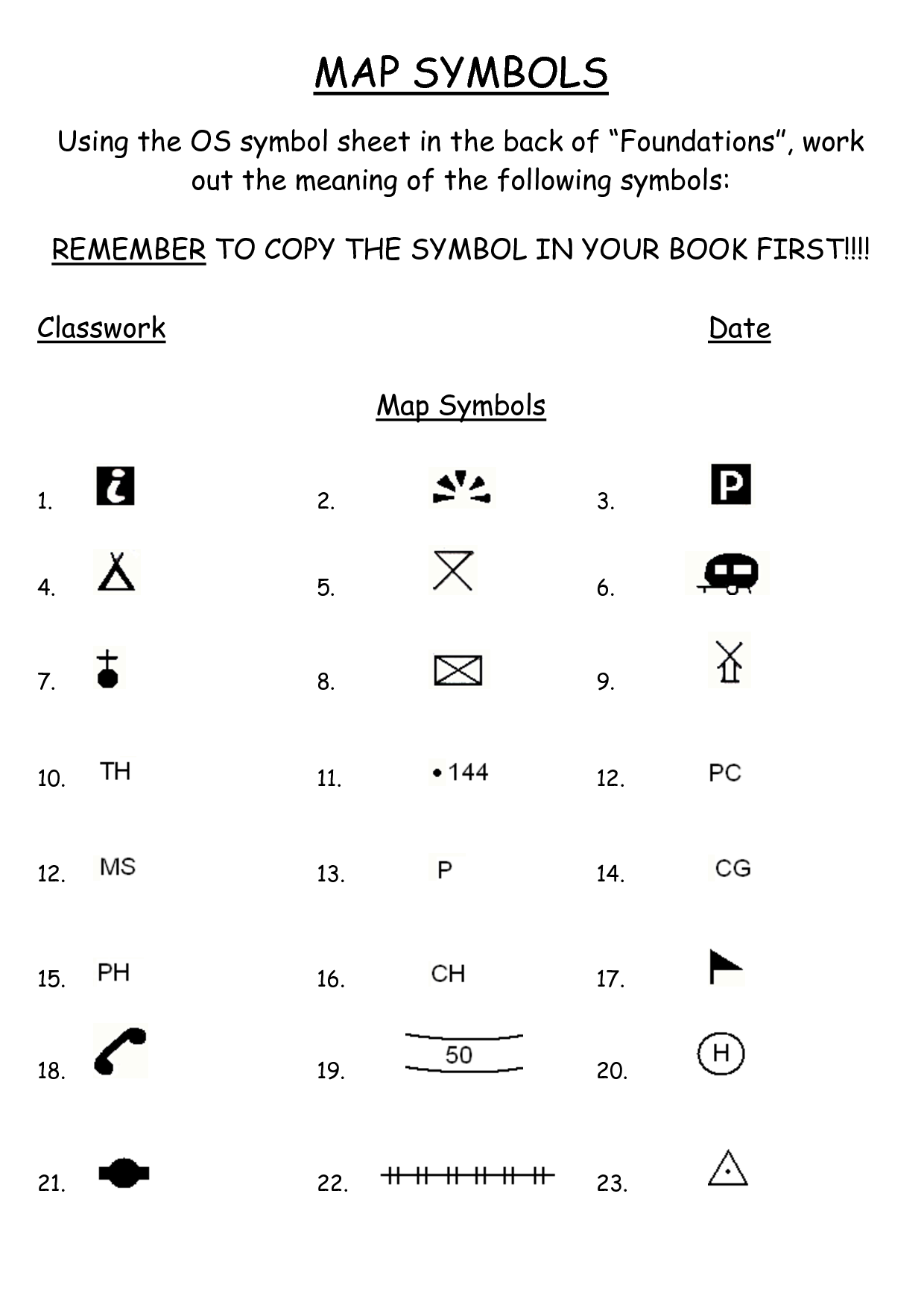 13 Map Key Symbols Worksheet Worksheeto