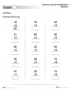 Math Addition and Subtraction Worksheets