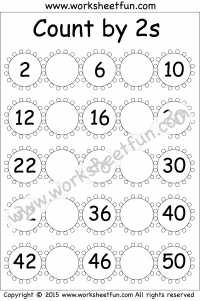 Skip Counting by 2 Worksheets