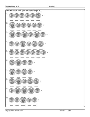 Counting Coins Worksheets