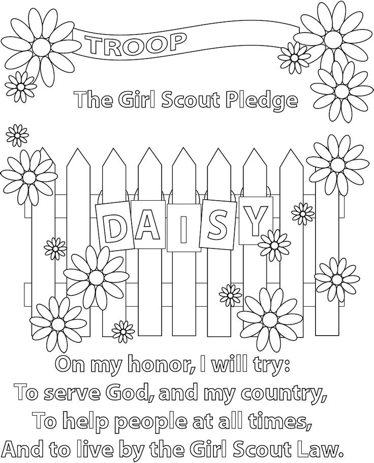 Girl Scout Pledge Coloring Page