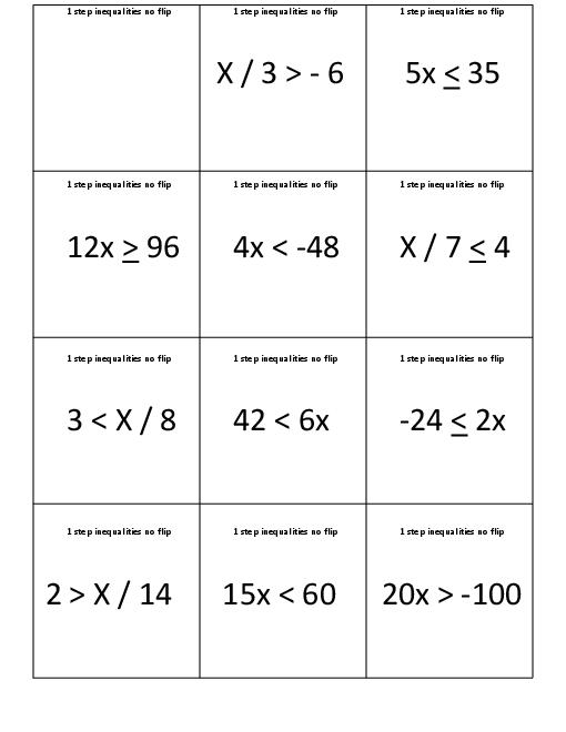 2 Step Inequalities Worksheet