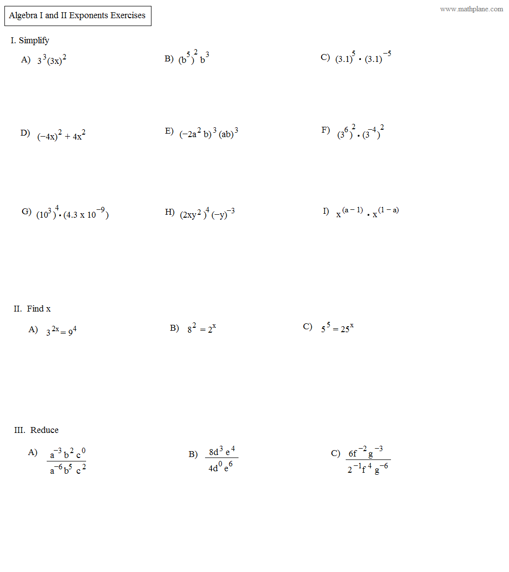 16 Exponent Rules Worksheet Worksheeto