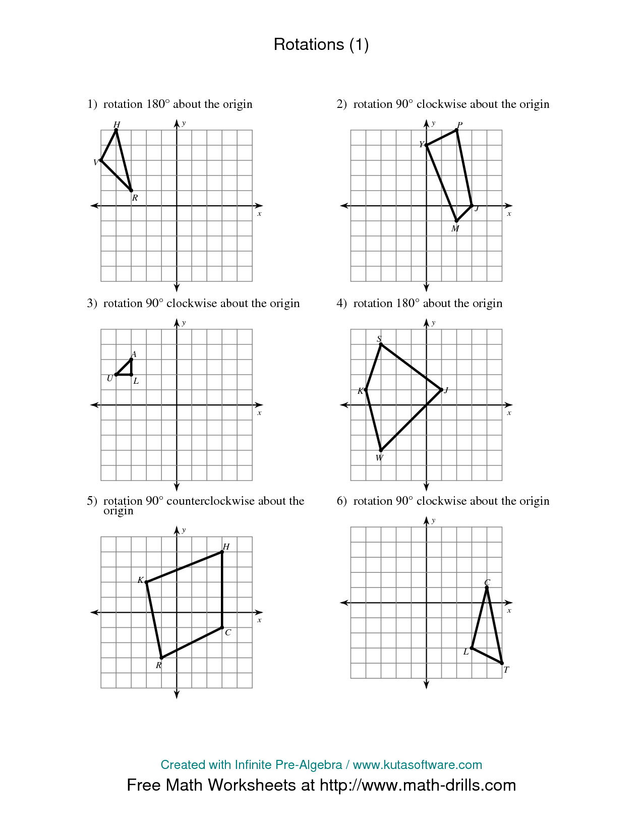 16 Rotations Worksheet 8th Grade Worksheeto