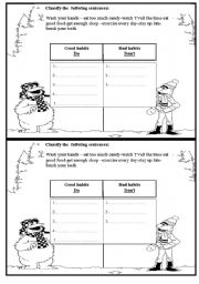 Good and Bad Habits Worksheet