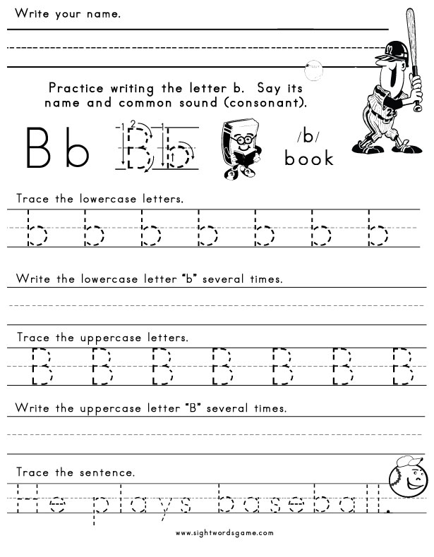 Letter B Words Worksheets