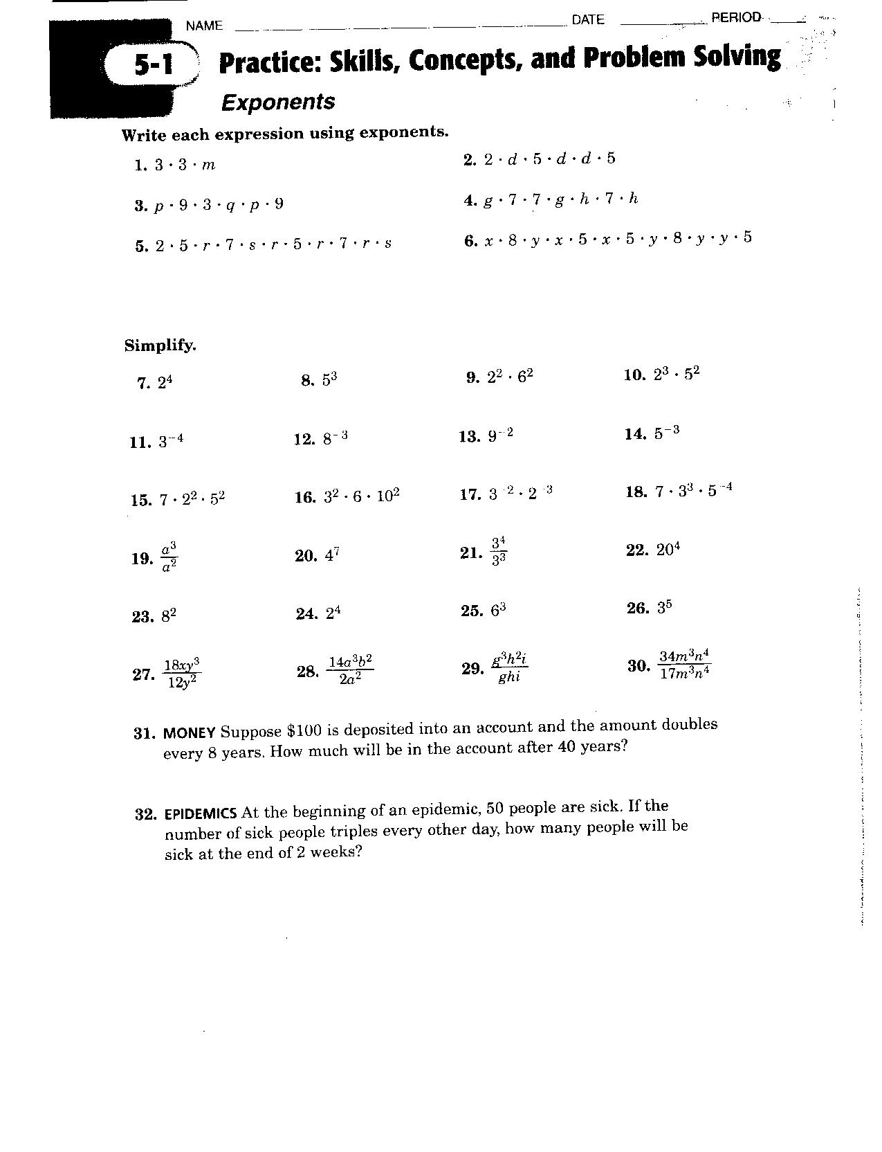 16 Exponent Rules Worksheet Worksheeto