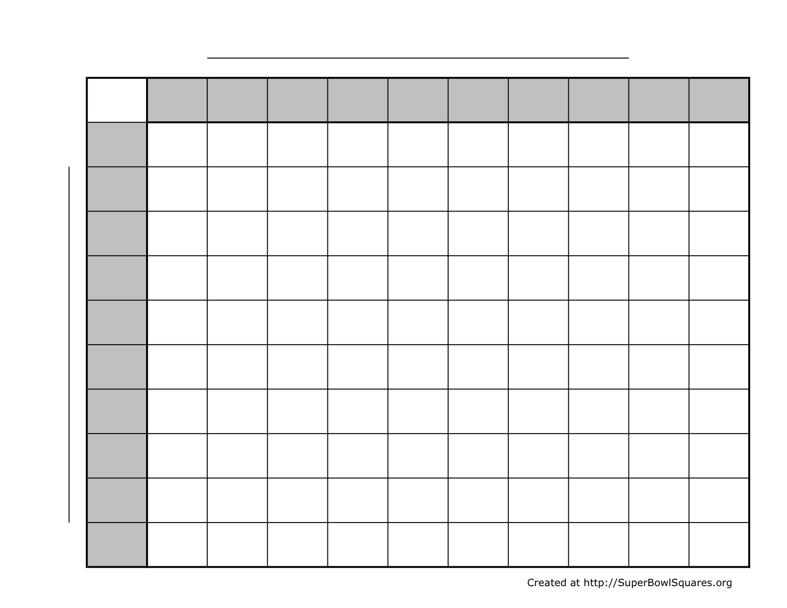 Super Bowl Football Squares Template