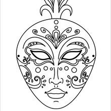 Venice Mask Coloring Page