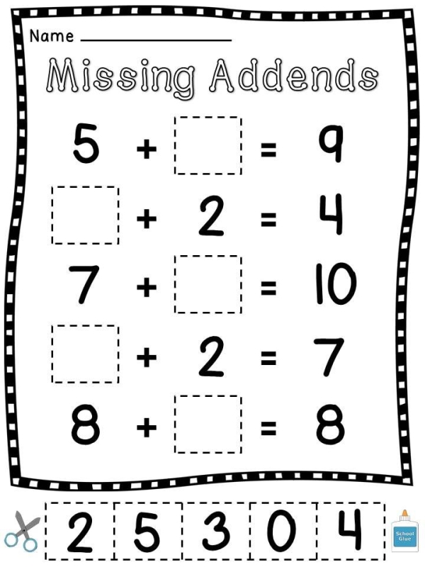 17 Kindergarten Cut And Paste Math Worksheets Missing Numbers Worksheeto