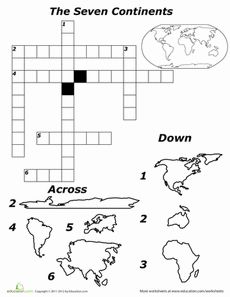 7 Continents and Oceans Worksheets