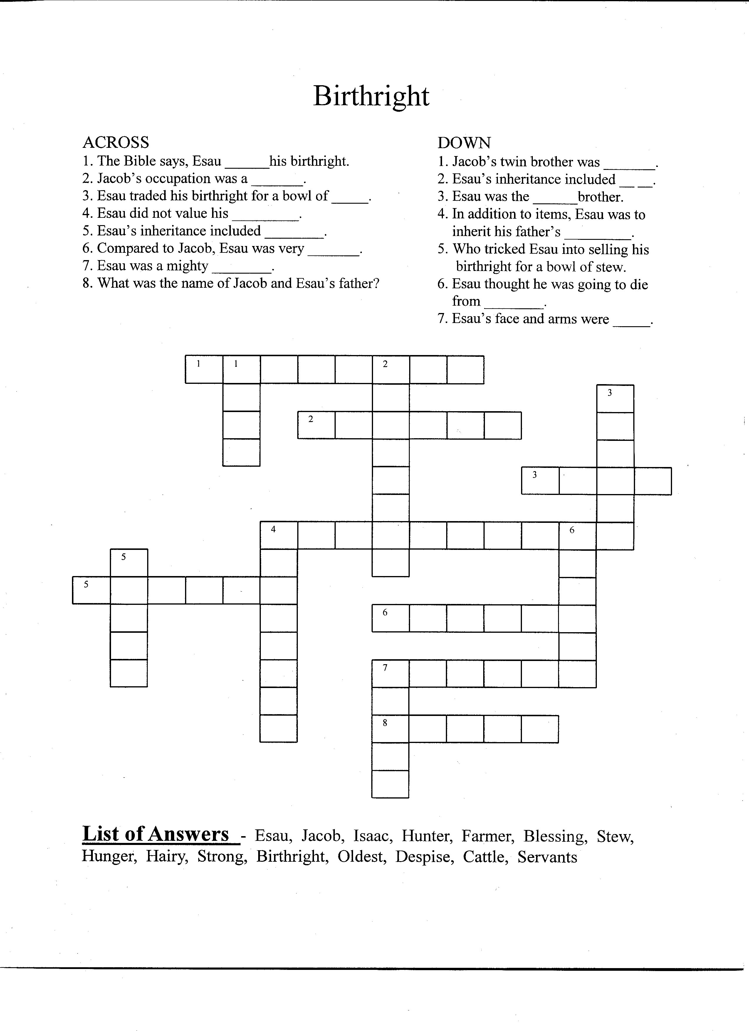 Bible Word Puzzles Activity Sheets