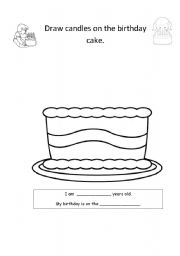 Candles and Birthday Cake Worksheet